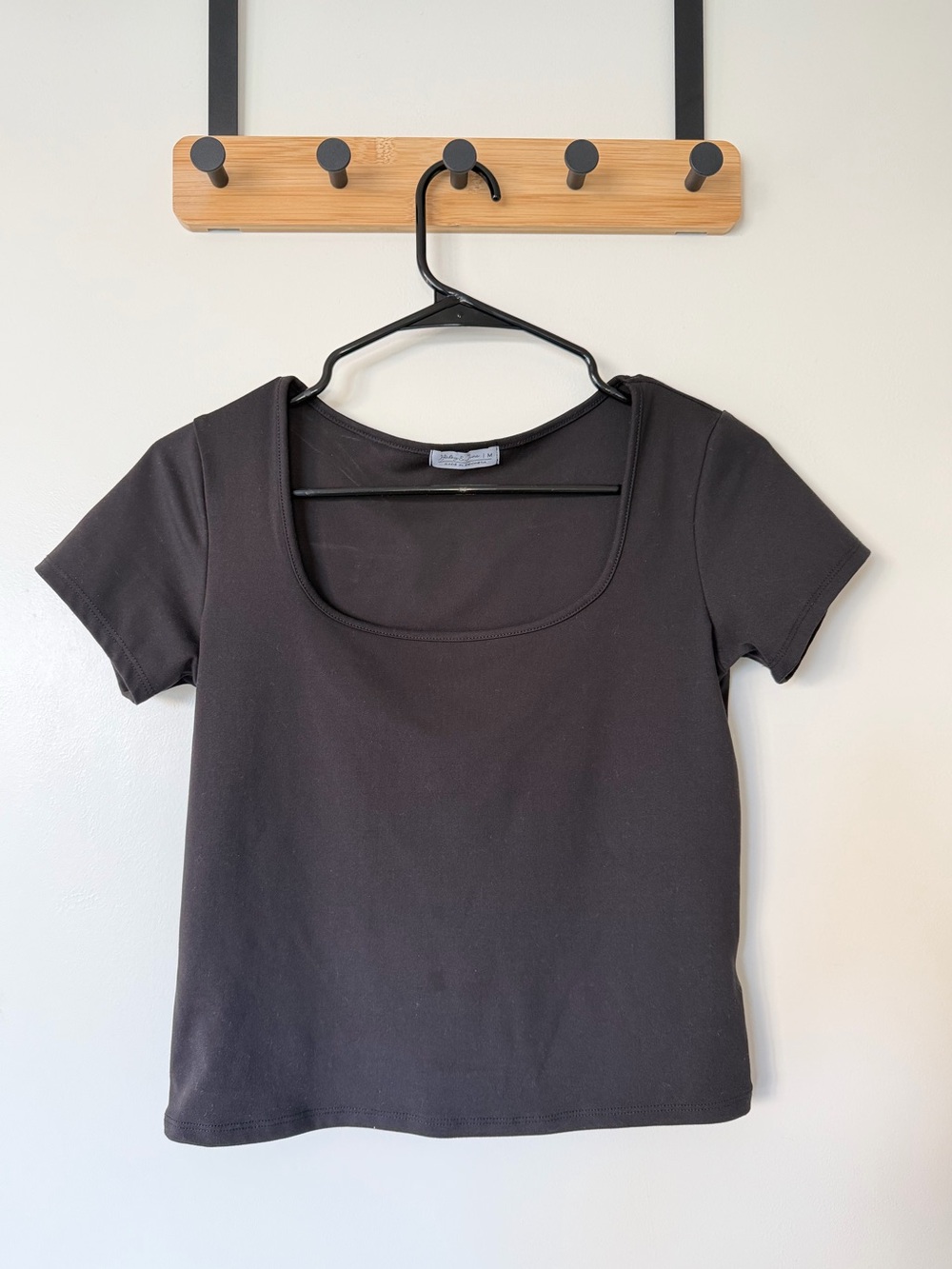 Haley & June Women’s Black Scoop Neck Short Sleeve Tee